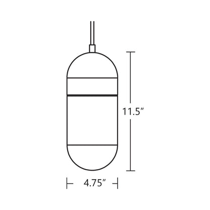 Irvine LED Single Pendant Light - line drawing.