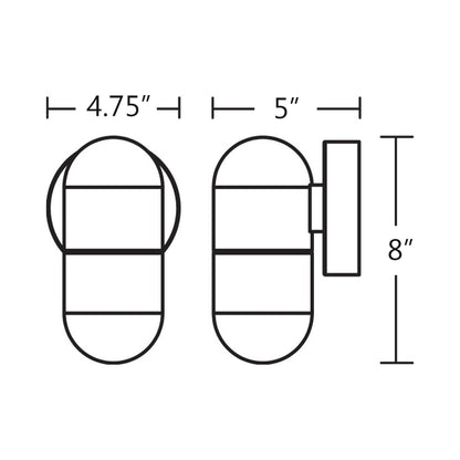 Irvine Outdoor LED Wall Light - line drawing.