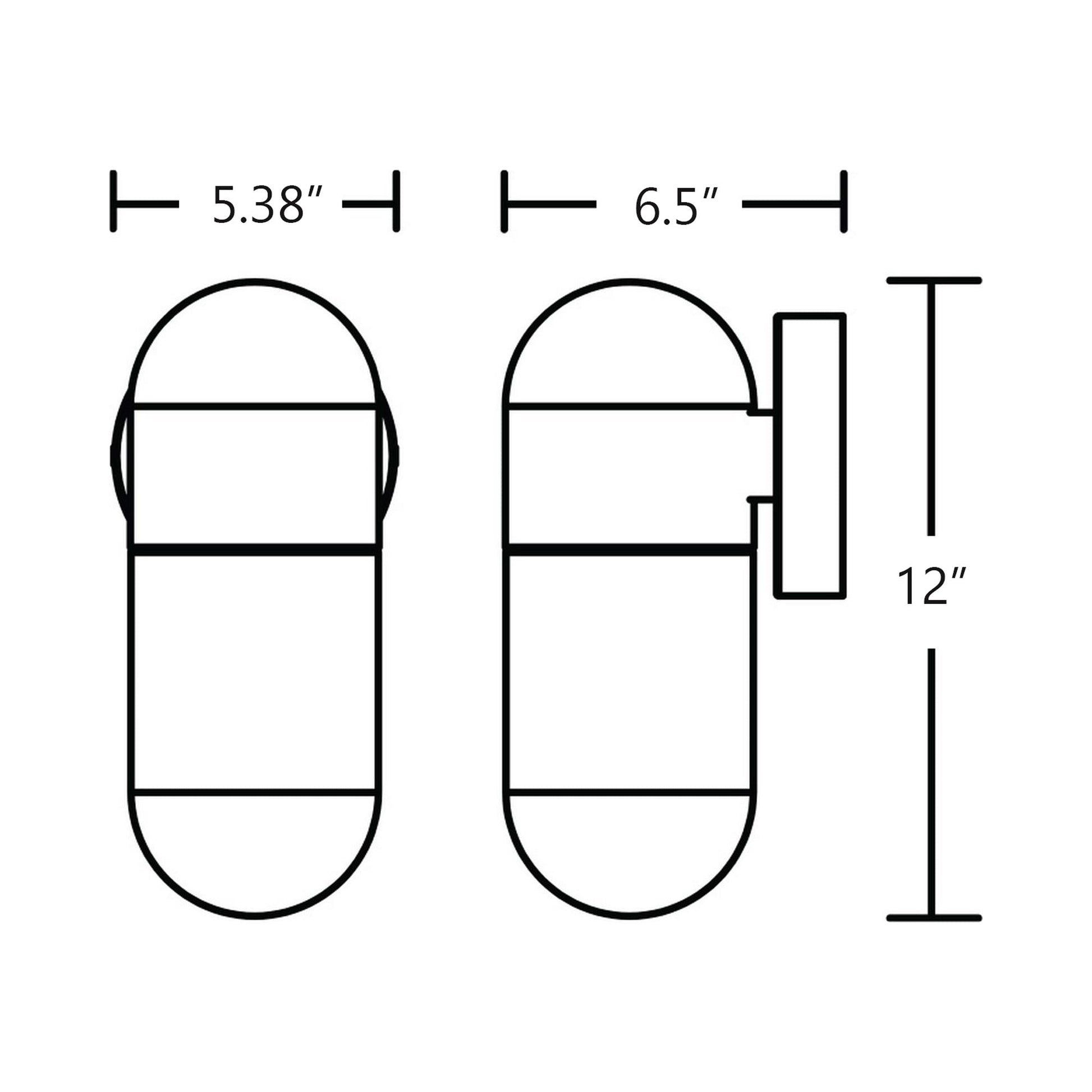 Irvine Outdoor LED Wall Light - line drawing.