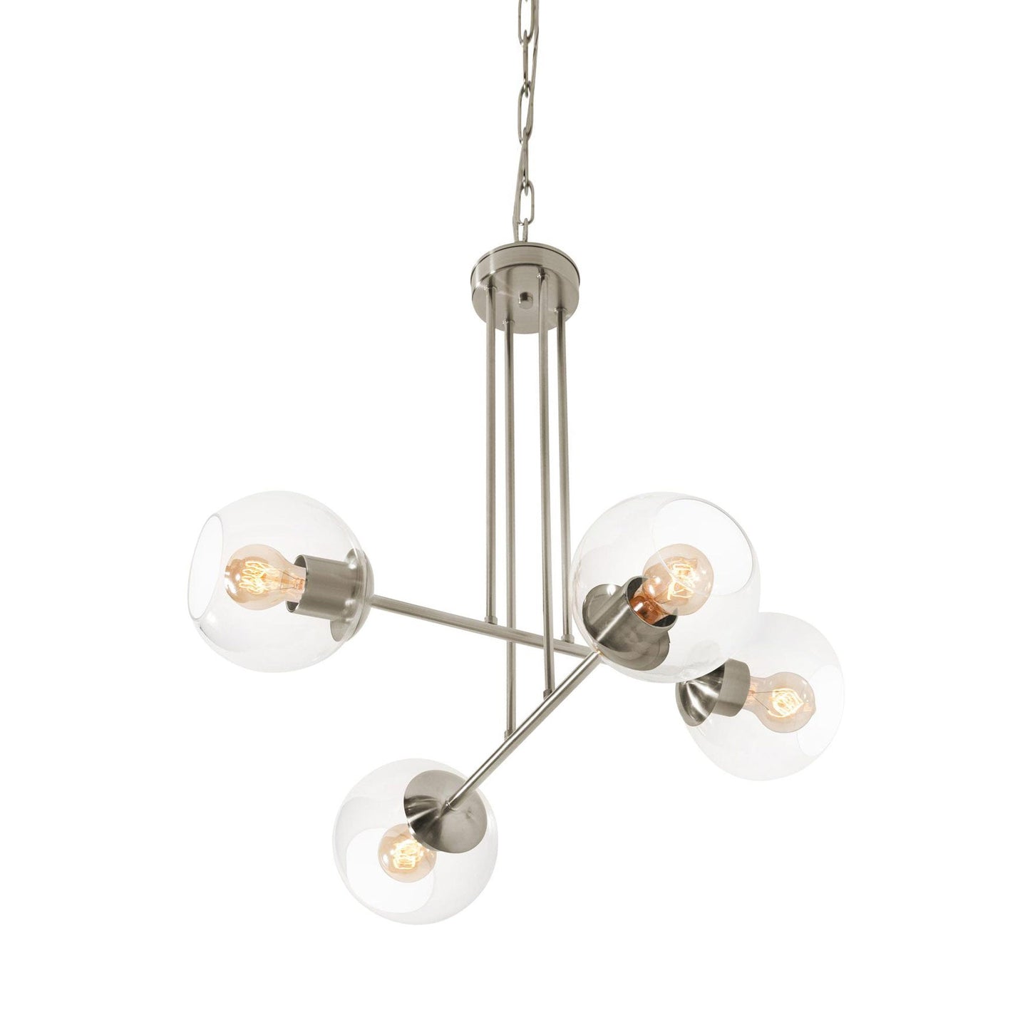 Jamie Multi Light Pendant Light in Satin Nickel.