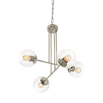 Jamie Multi Light Pendant Light in Satin Nickel.