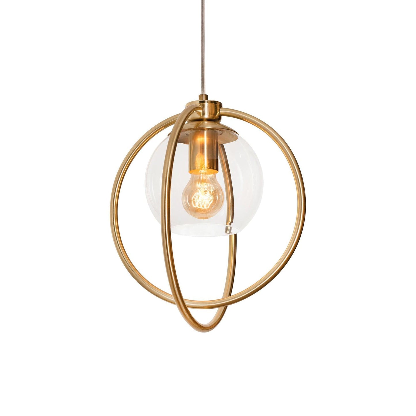 Jamie Pendant Light in Satin Brass.