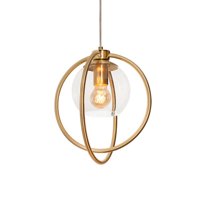 Jamie Pendant Light in Satin Brass.