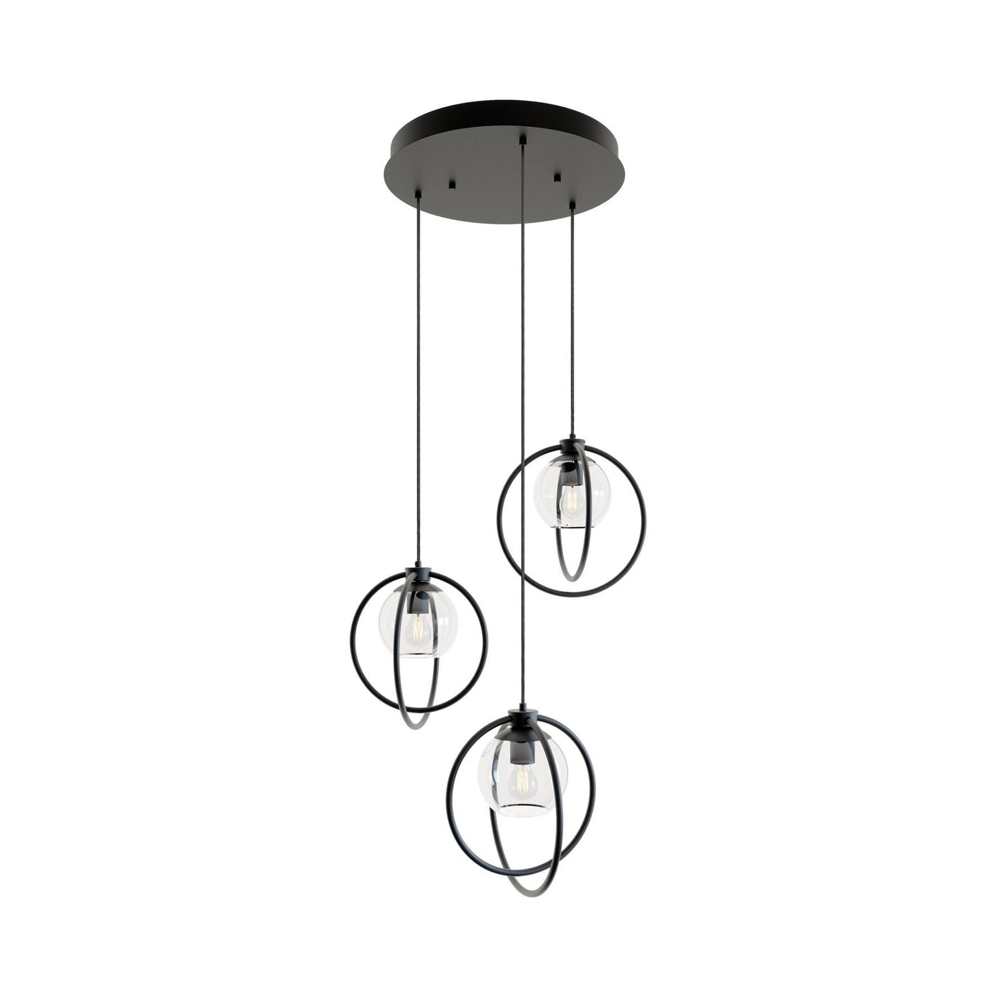 Jamie Round Pendant Light in Black.