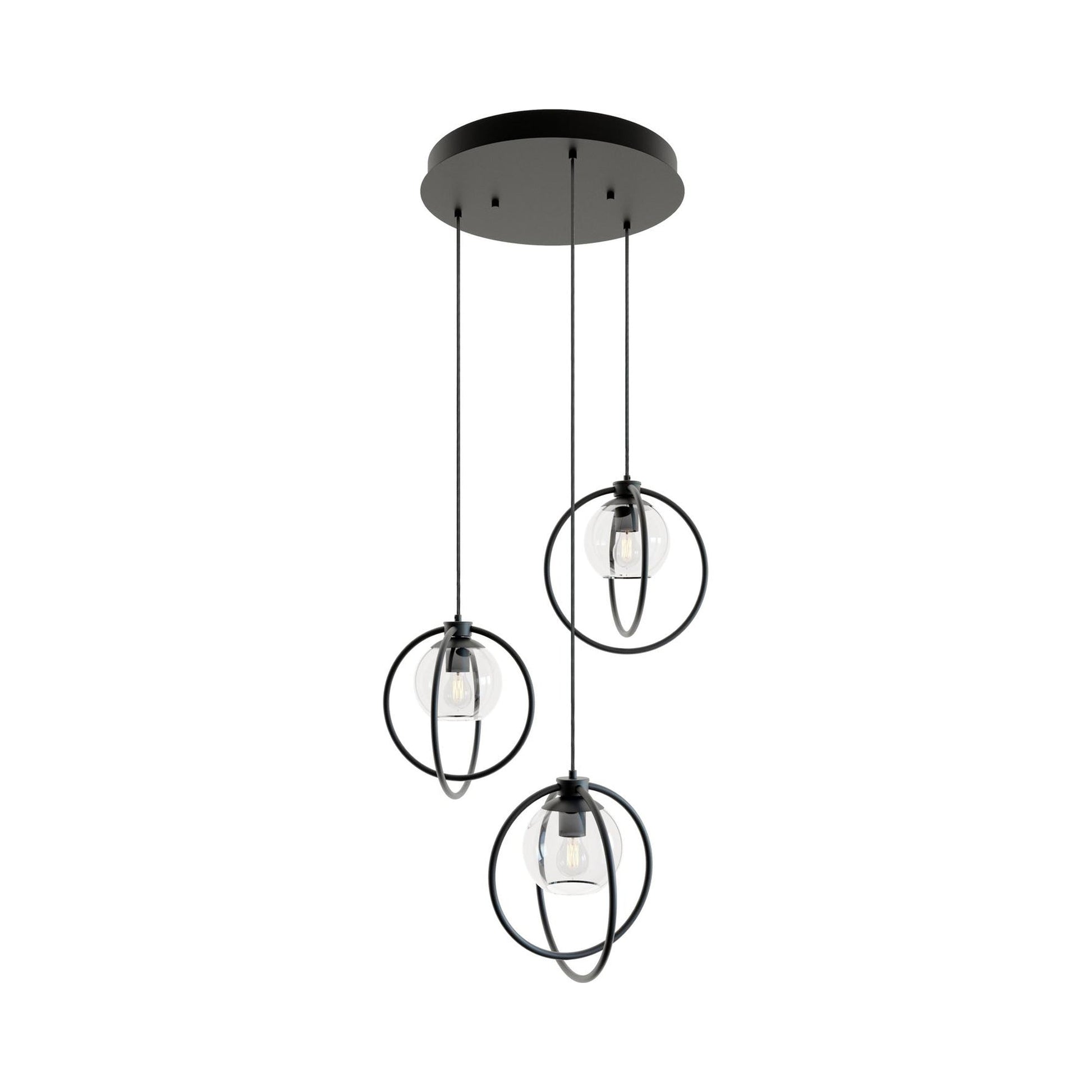 Jamie Round Pendant Light in Black.