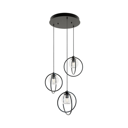 Jamie Round Pendant Light in Black.