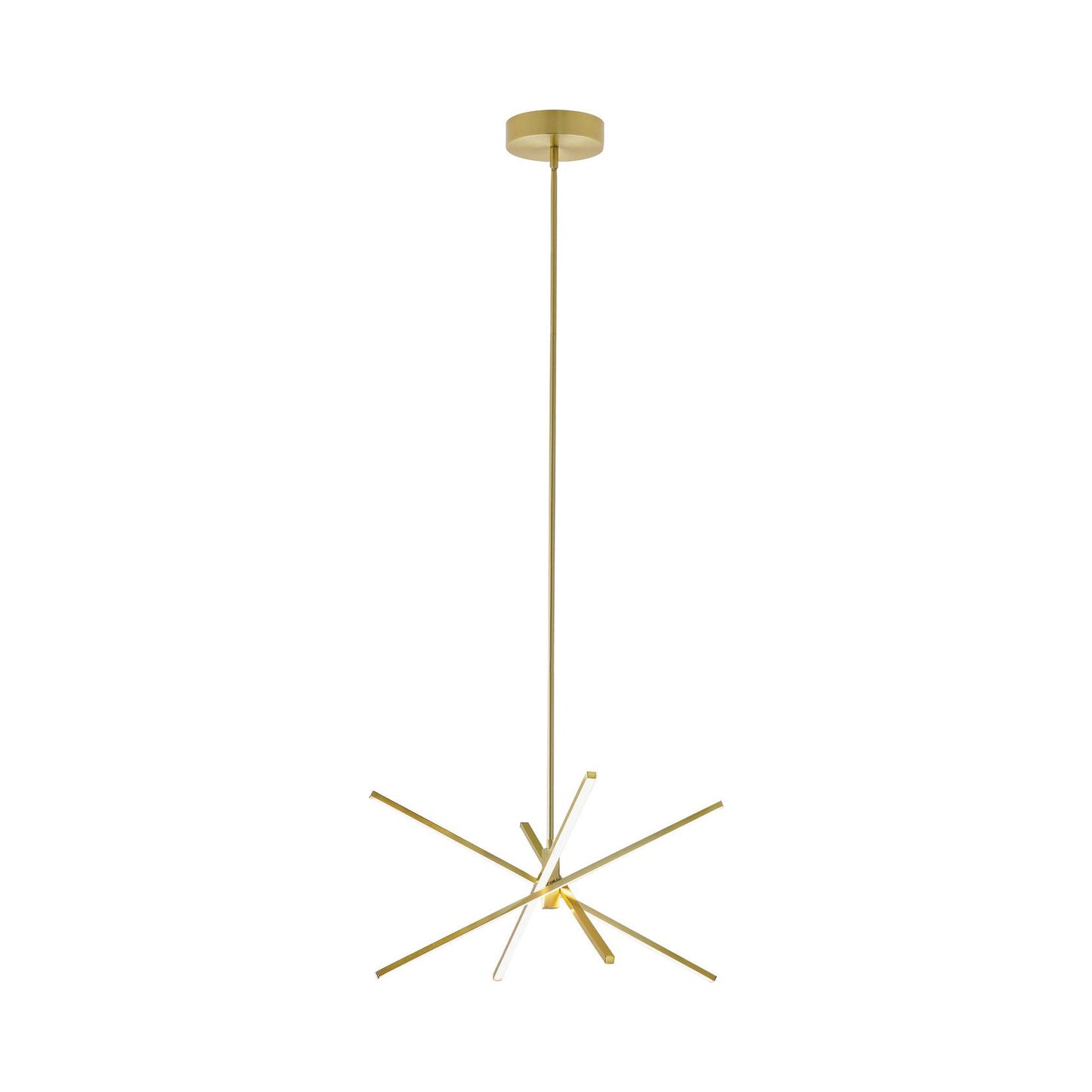 Jaxx LED Pendant Light in Satin Brass.
