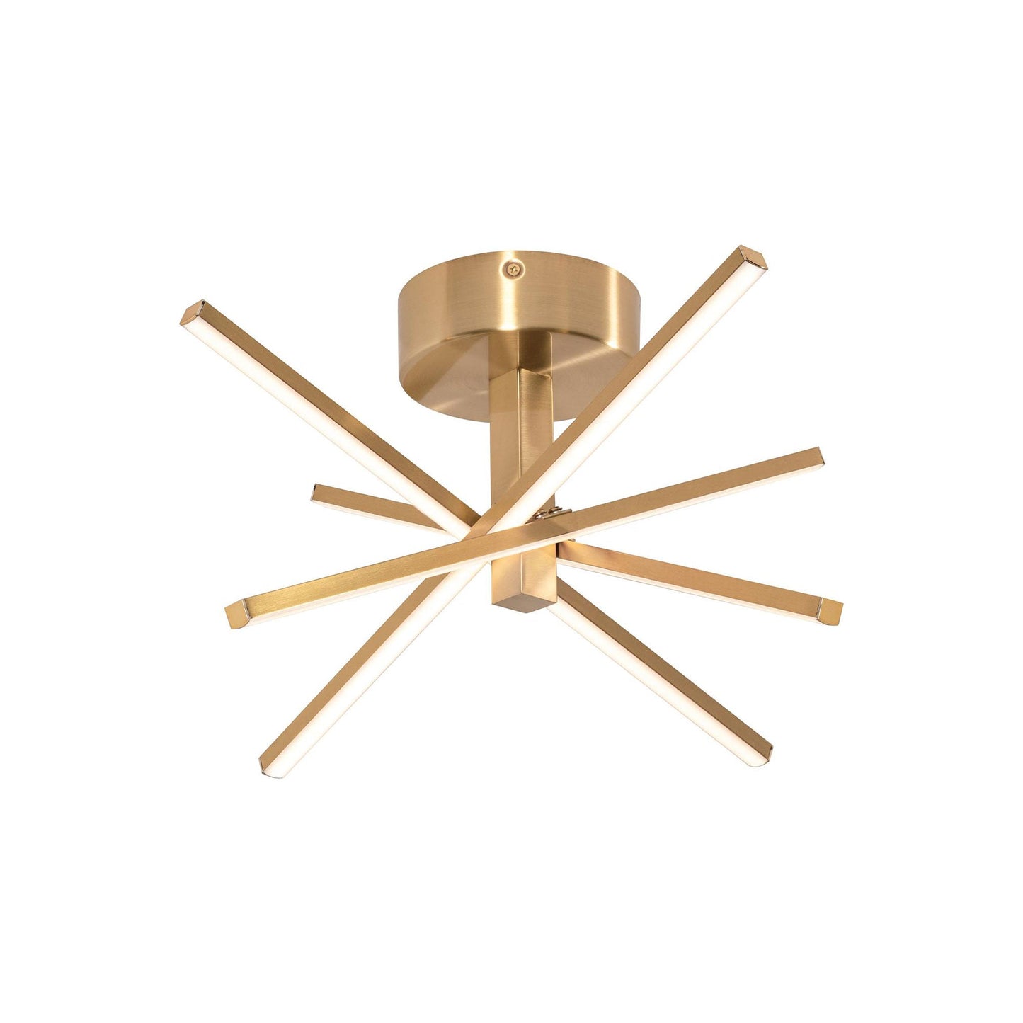 Jaxx LED Semi Flush Mount Ceiling Light in Satin Brass (15-Inch).