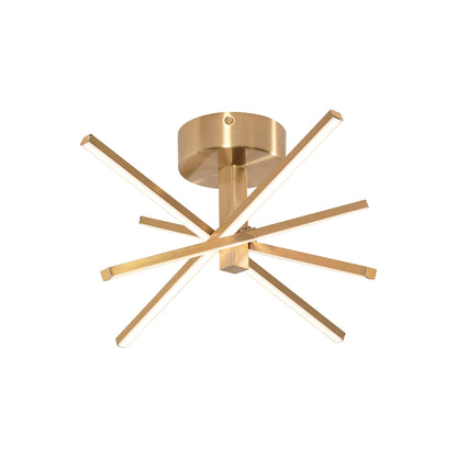 Jaxx LED Semi Flush Mount Ceiling Light in Satin Brass (15-Inch).