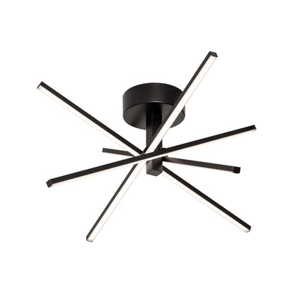 Jaxx LED Semi Flush Mount Ceiling Light in Black (19.75-Inch).