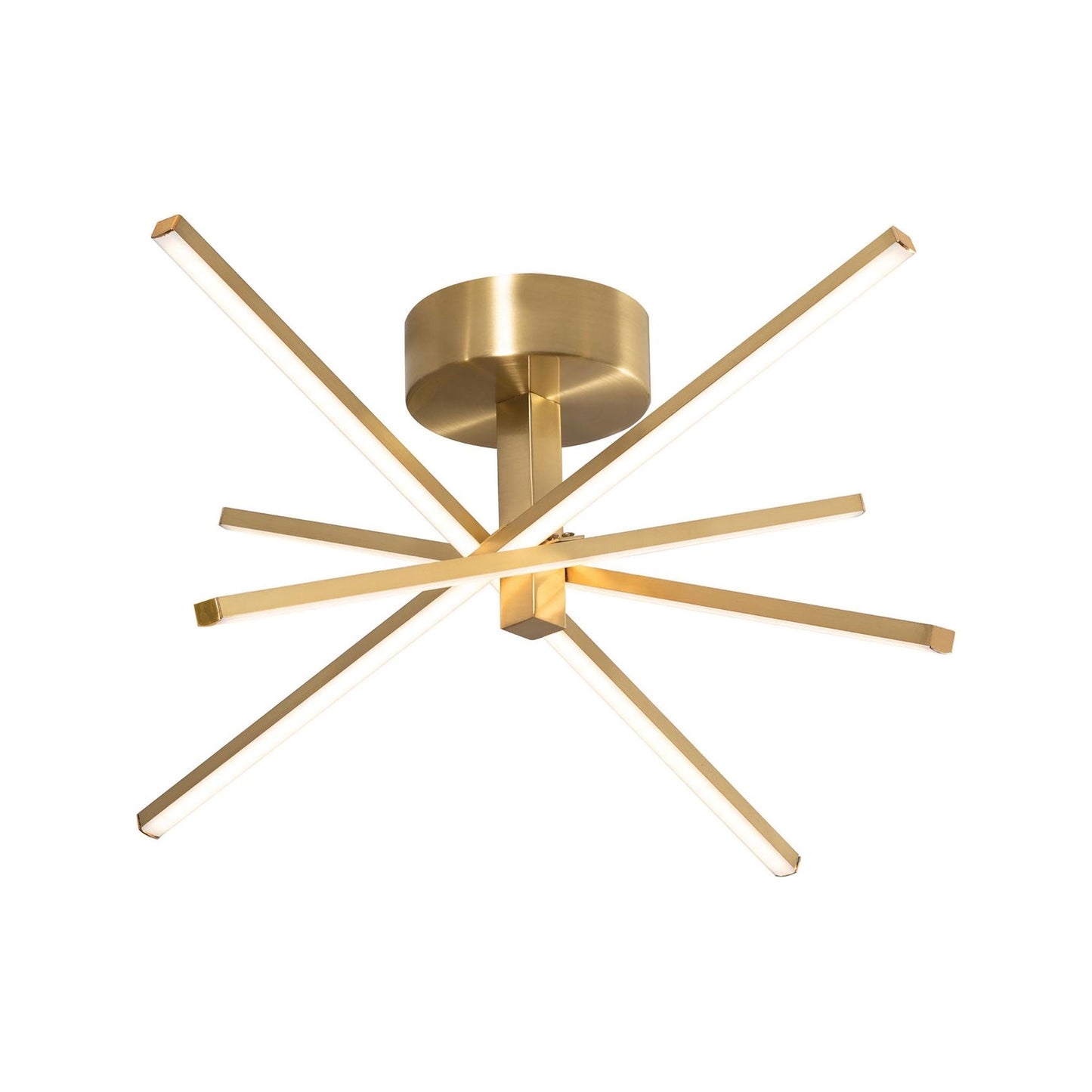 Jaxx LED Semi Flush Mount Ceiling Light in Satin Brass (19.75-Inch).