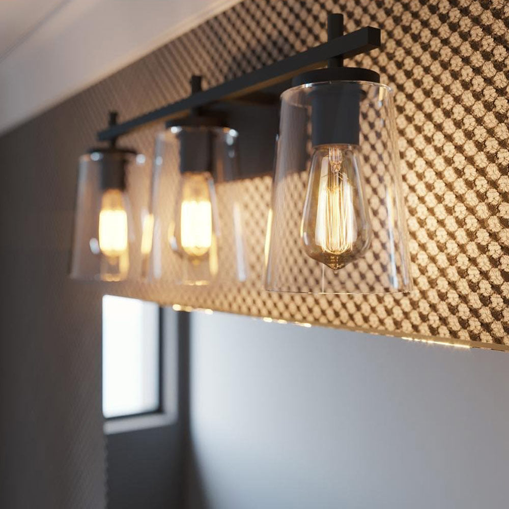 Joanna Bath Vanity Light in bathroom.