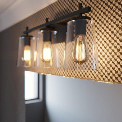 Joanna Bath Vanity Light in bathroom.