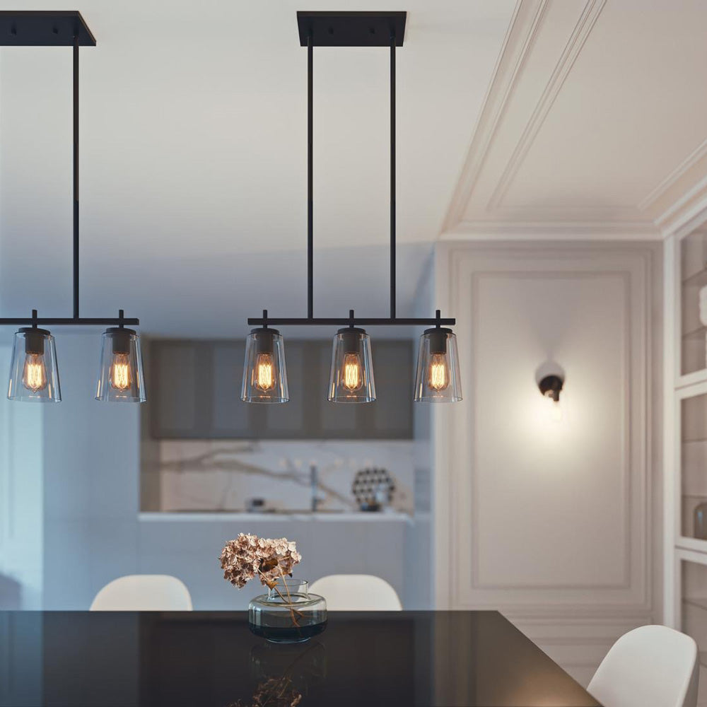 Joanna Linear Pendant Light in dining room.
