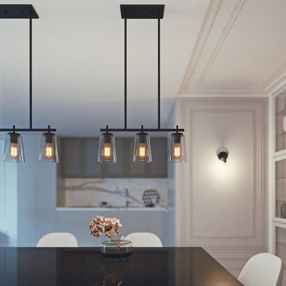 Joanna Linear Pendant Light in dining room.