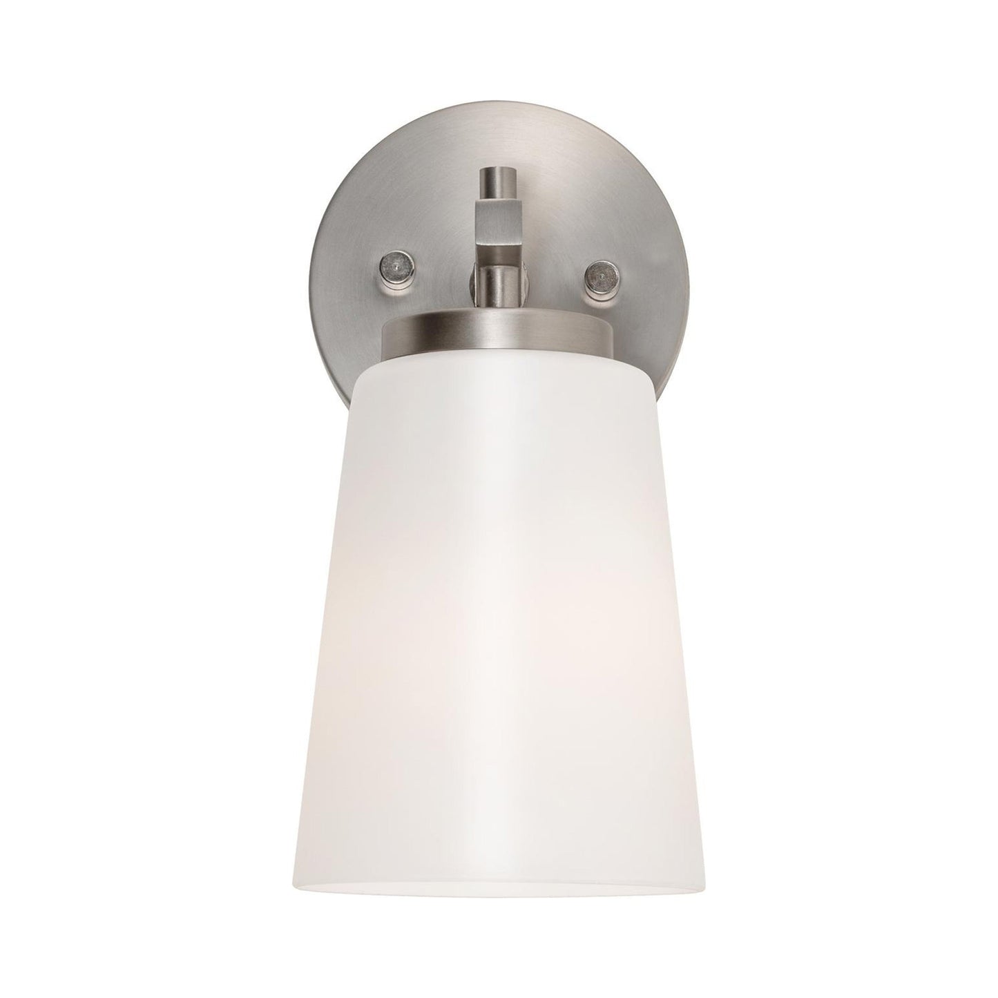 Joanna Wall Light in Satin Nickel.