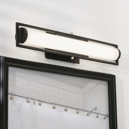 Jordan LED Bath Vanity Light in bathroom.