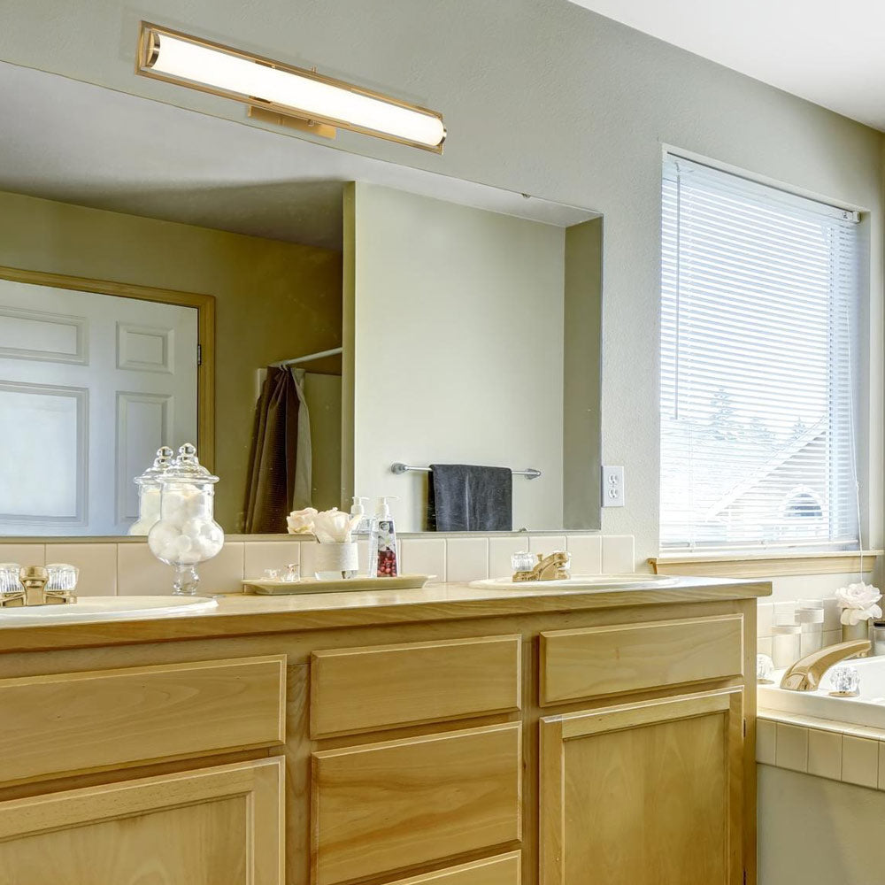 Jordan LED Bath Vanity Light in bathroom.