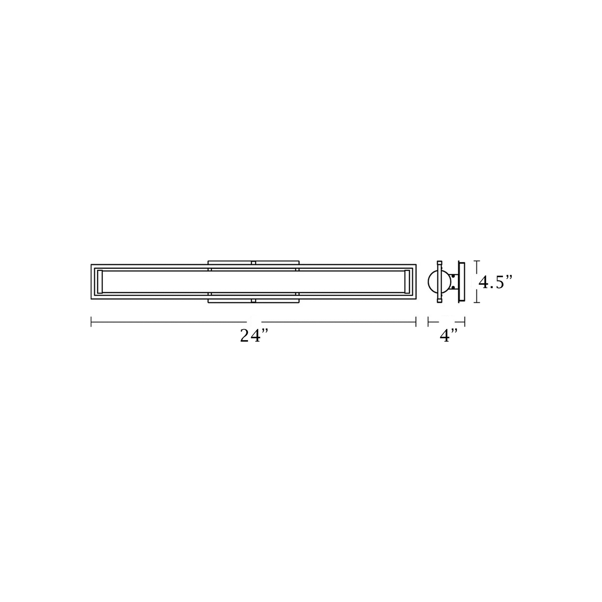 Jordan LED Bath Vanity Light - line drawing.