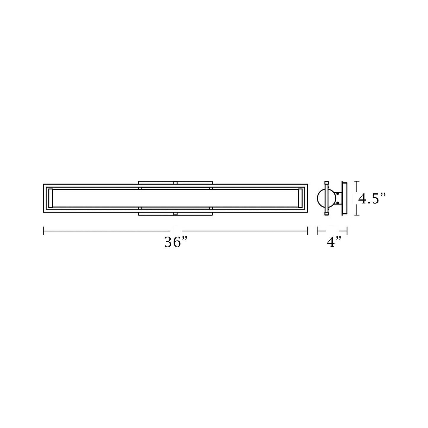 Jordan LED Bath Vanity Light - line drawing.