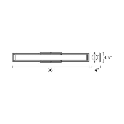 Jordan LED Bath Vanity Light - line drawing.