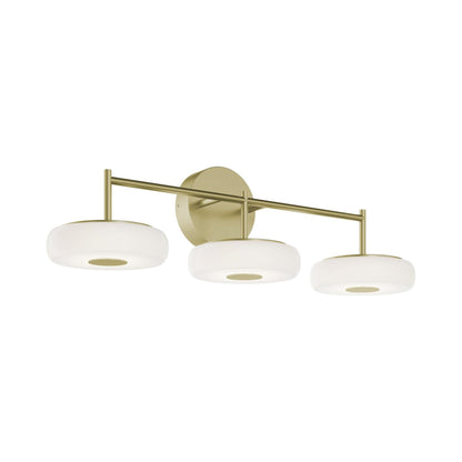 June LED Bath Vanity Light in Light Antique Brass (3-Light).