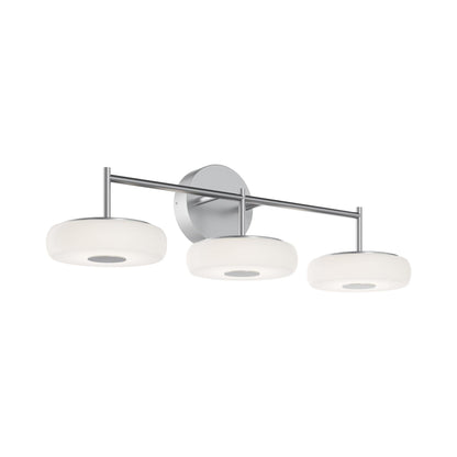 June LED Bath Vanity Light in Satin Nickel (3-Light).