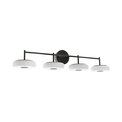 June LED Bath Vanity Light in Black (4-Light).