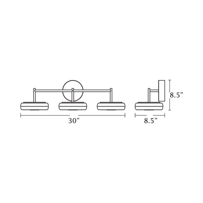 June LED Bath Vanity Light - line drawing.
