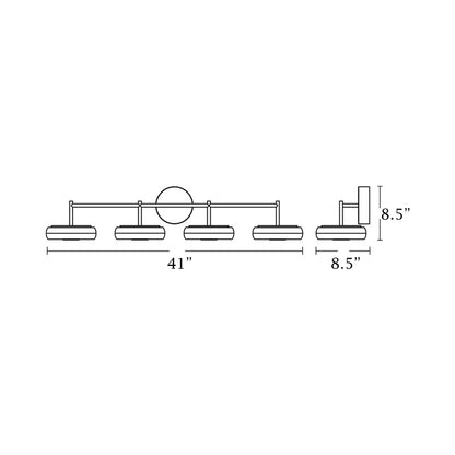 June LED Bath Vanity Light - line drawing.