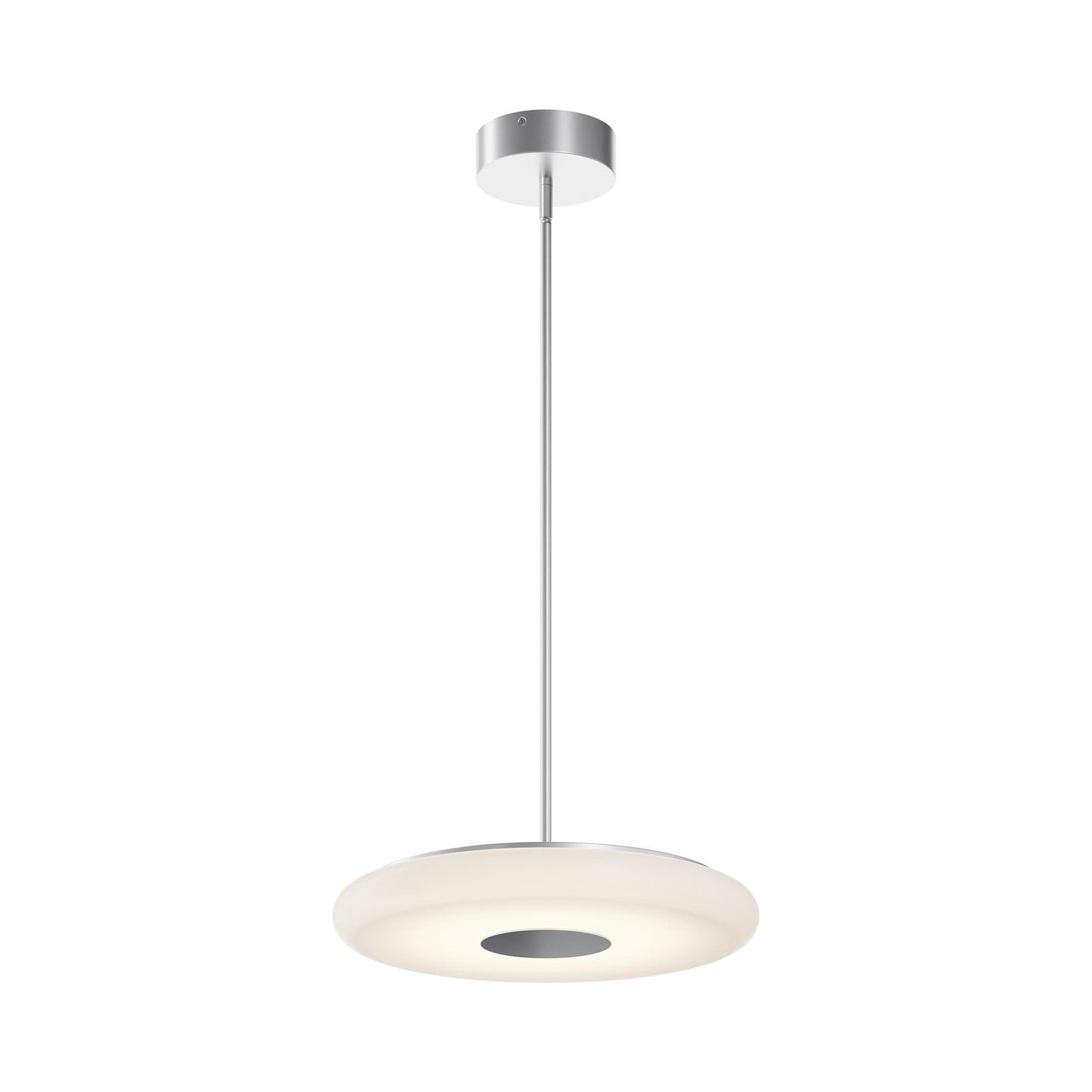 June LED Pendant Light in Satin Nickel.
