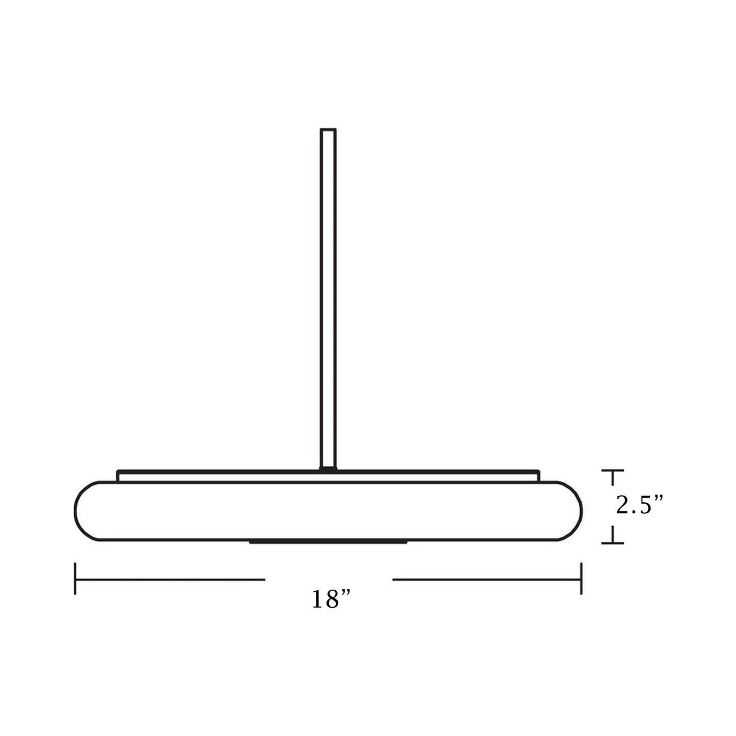 June LED Pendant Light - line drawing.