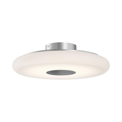 June LED Semi Flush Mount Ceiling Light in Satin Nickel.