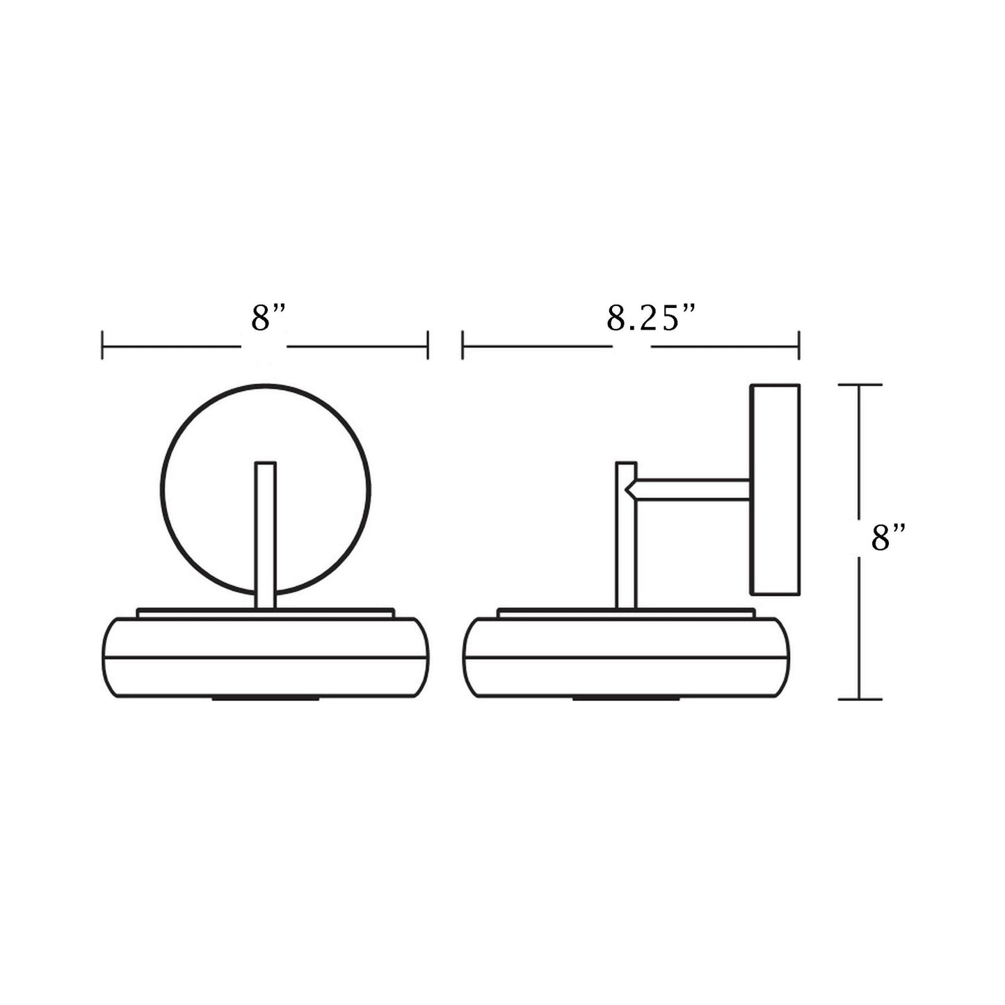 June LED Wall Light - line drawing.