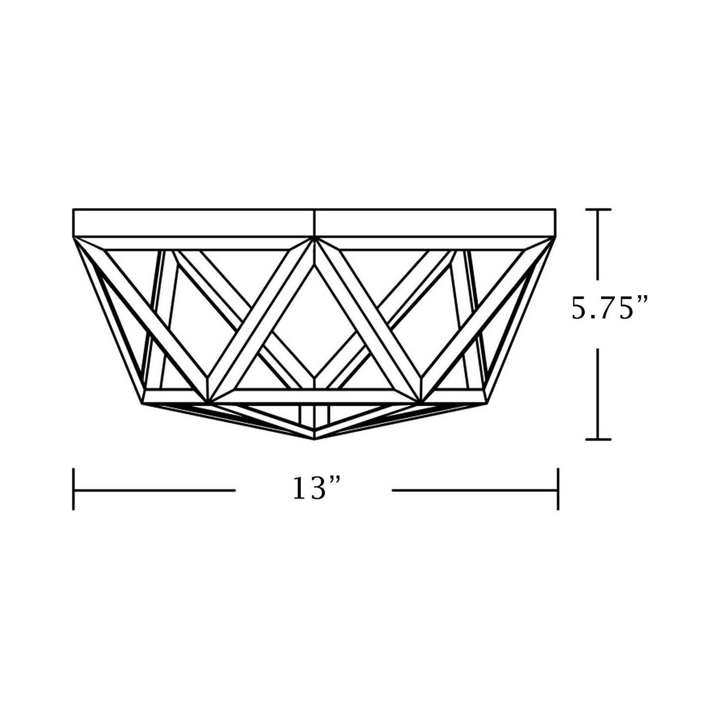 Kai Flush Mount Ceiling Light - line drawing.