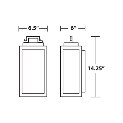 Kansas Outdoor Wall Light - line drawing.
