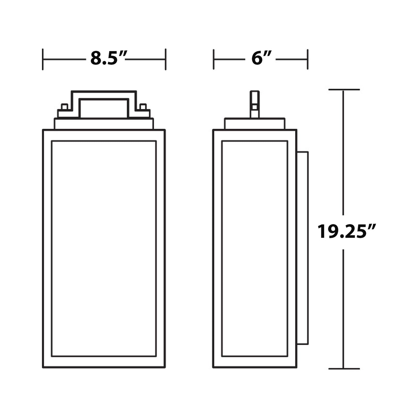 Kansas Outdoor Wall Light - line drawing.