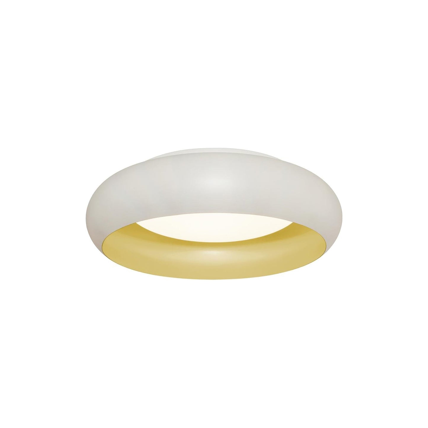 Kayce LED Flush Mount Ceiling Light in White/Gold (12-Inch).