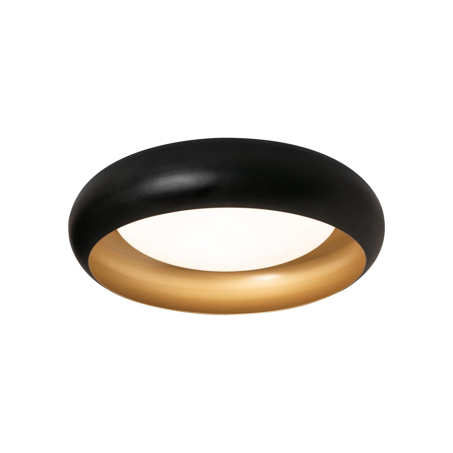 Kayce LED Flush Mount Ceiling Light in Black/Gold (15-Inch).