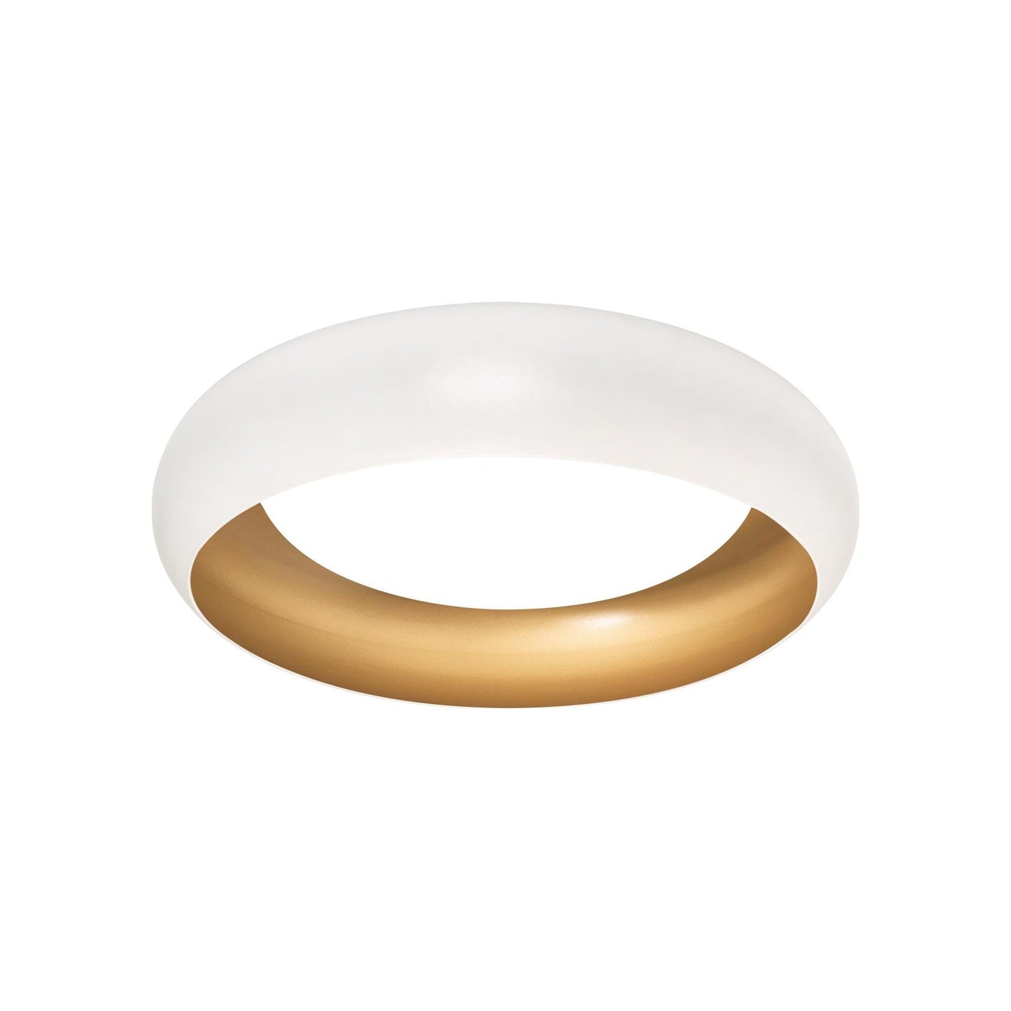 Kayce LED Flush Mount Ceiling Light in White/Gold (15-Inch).
