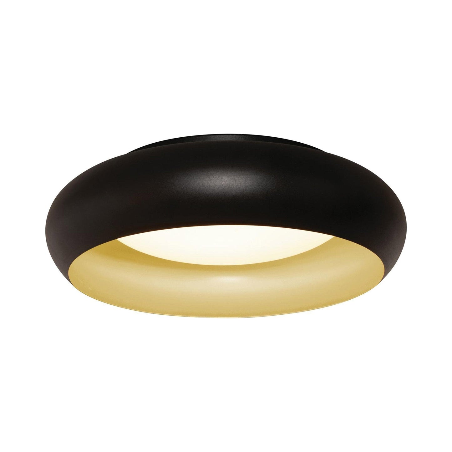 Kayce LED Flush Mount Ceiling Light in Black/Gold (19-Inch).