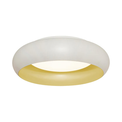 Kayce LED Flush Mount Ceiling Light in White/Gold (19-Inch).