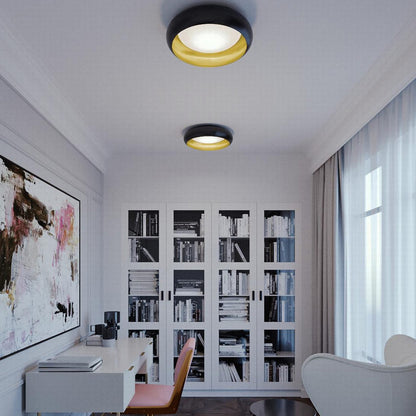 Kayce LED Flush Mount Ceiling Light in home office.