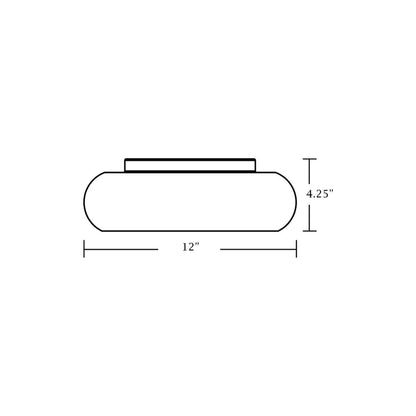 Kayce LED Flush Mount Ceiling Light - line drawing.