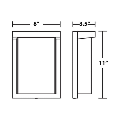 Kent Outdoor LED Wall Light - line drawing.