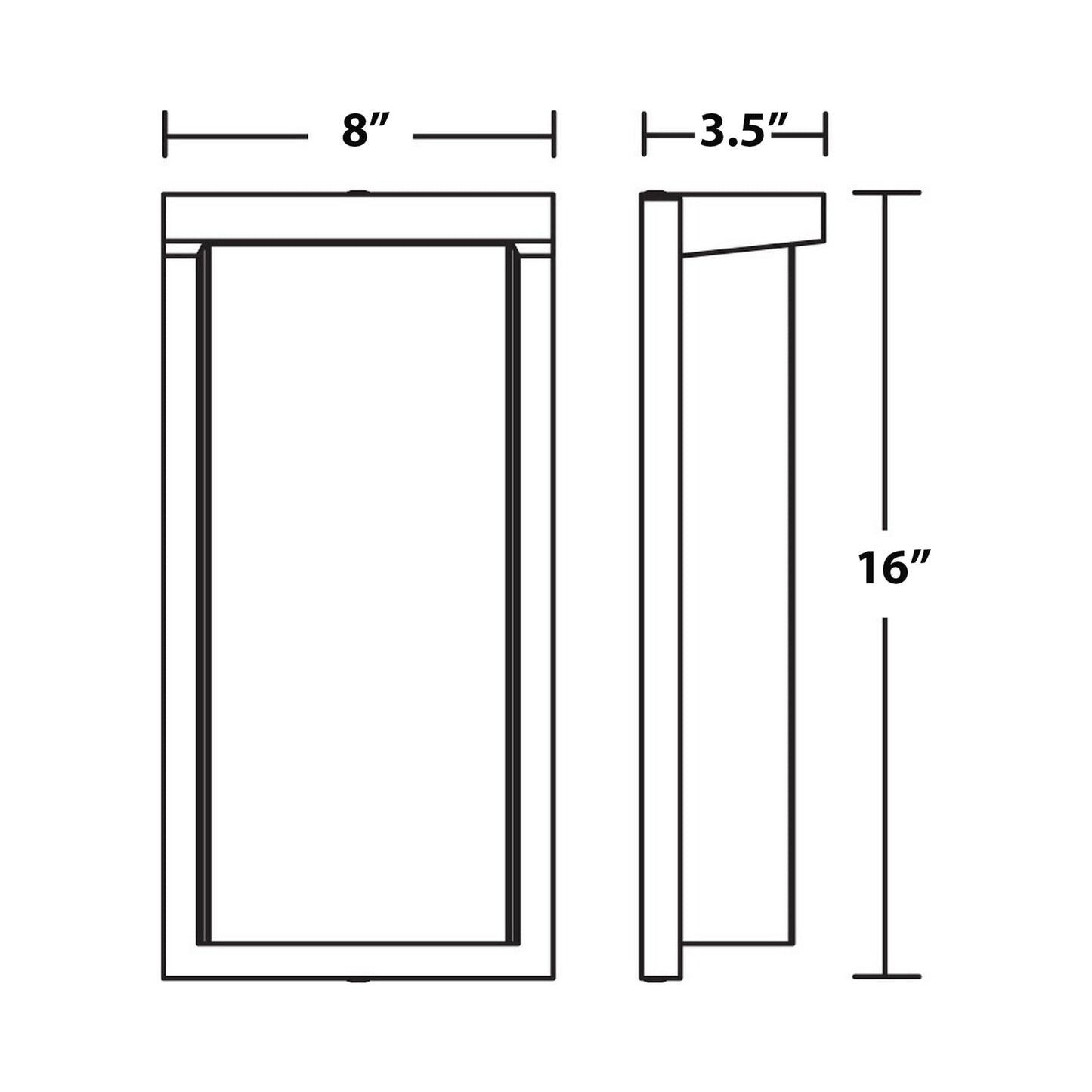 Kent Outdoor LED Wall Light - line drawing.