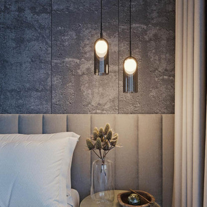 Kiran LED Single Pendant Light in bedroom.
