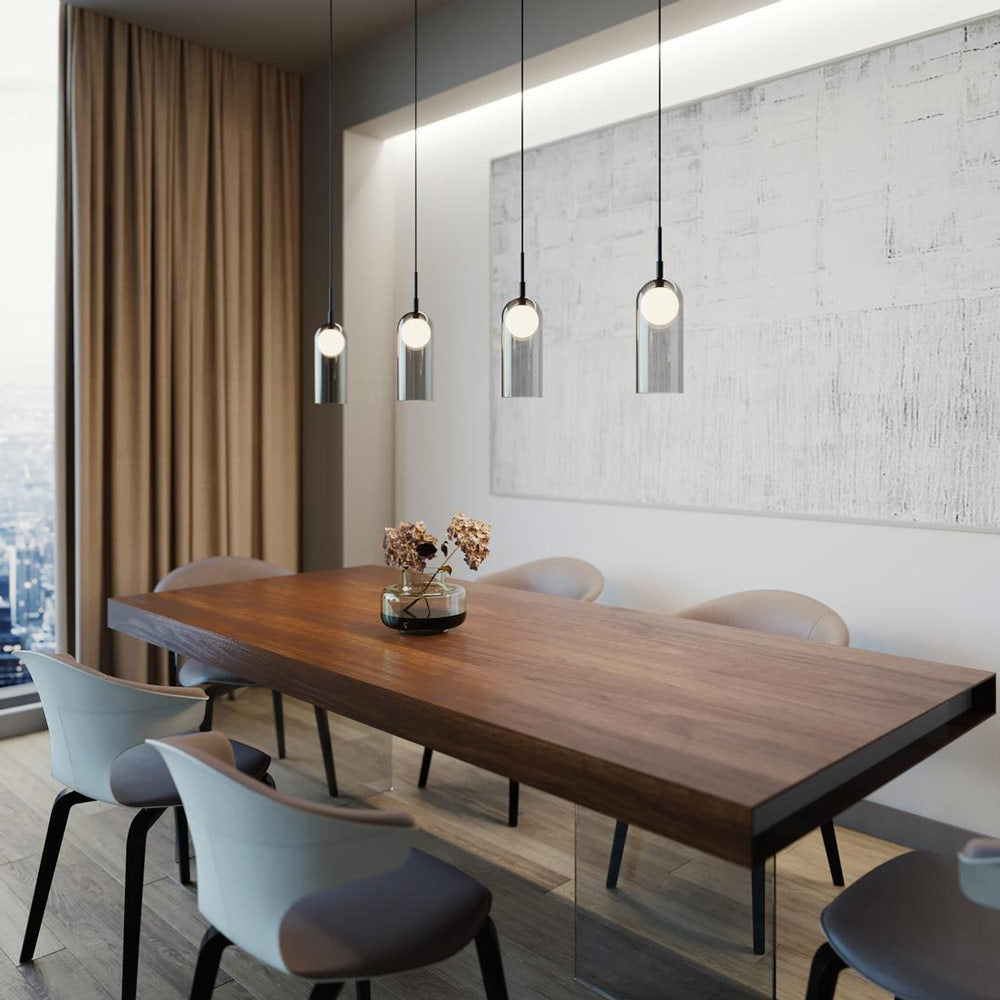 Kiran LED Single Pendant Light in dining room.