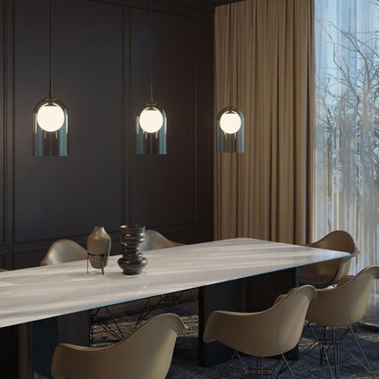 Kiran LED Single Pendant Light in dining room.