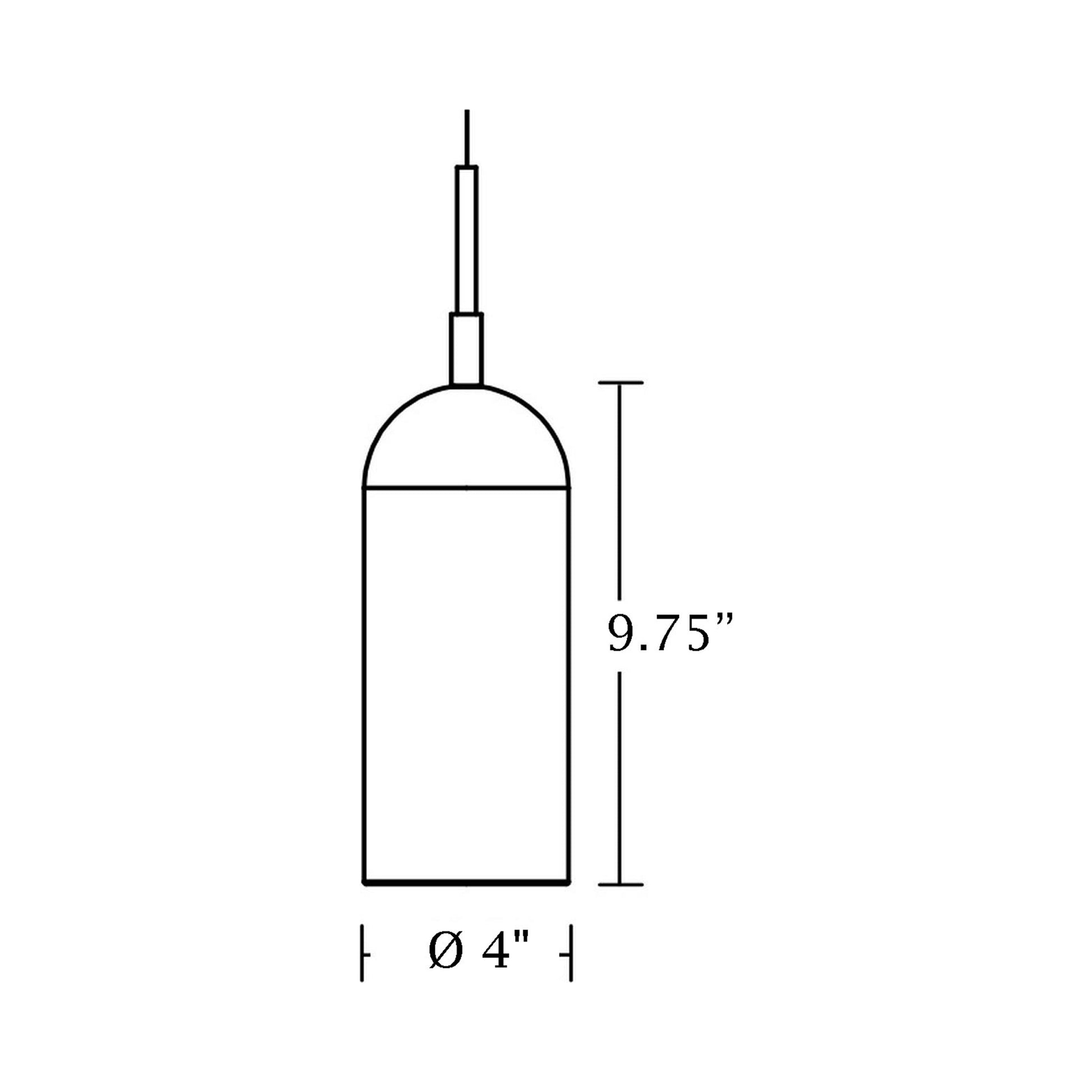 Kiran LED Single Pendant Light - line drawing.